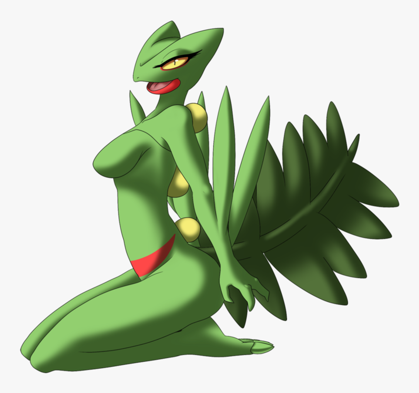 Green Vertebrate Plant Leaf Cartoon Fictional Character - Imágenes De Pokemon Sceptile, HD Png Download