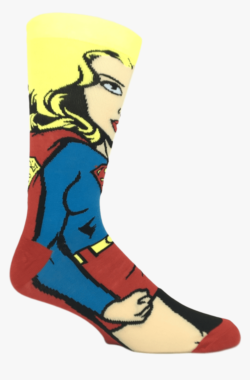 Dc Comics Super Girl 360 Superhero Socks - Superhero Sock Transparent Files, HD Png Download