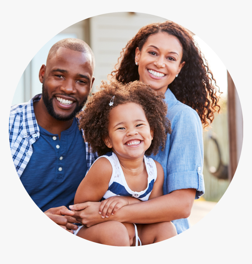 Bigstock Young Black Family Embracing O - Outside Smiling Black Family, HD Png Download