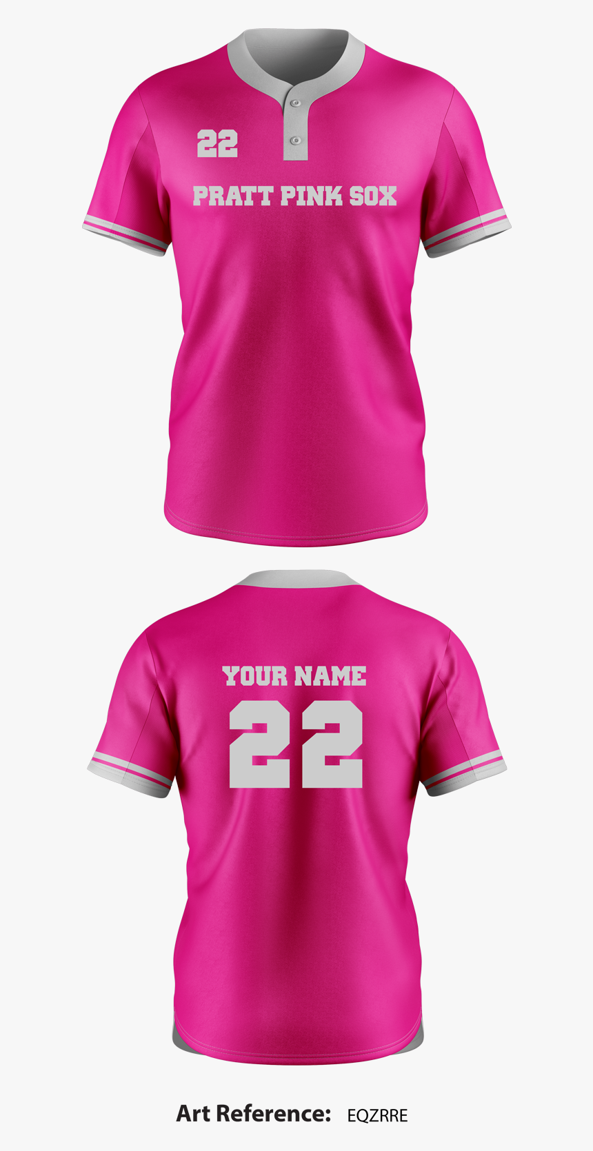 Pratt Pink Sox Two Button Softball Jersey - Active Shirt, HD Png Download