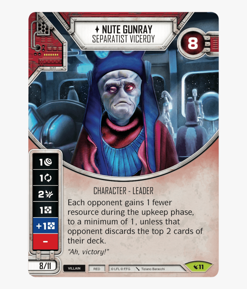 Star Wars Destiny Nute Gunray, HD Png Download