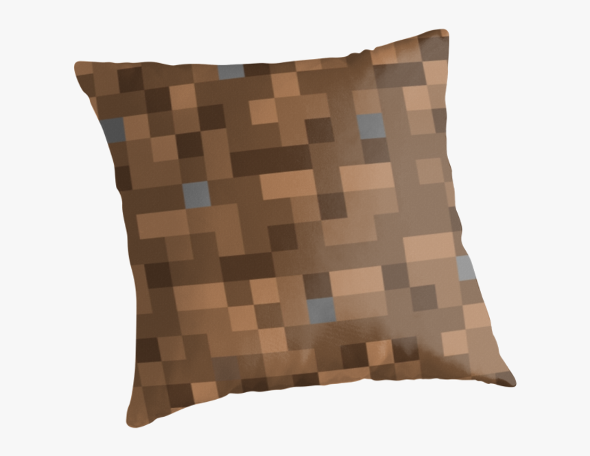 Minecraft Themed Kids Room Brown Pixel Pillow - Cushion, HD Png Download