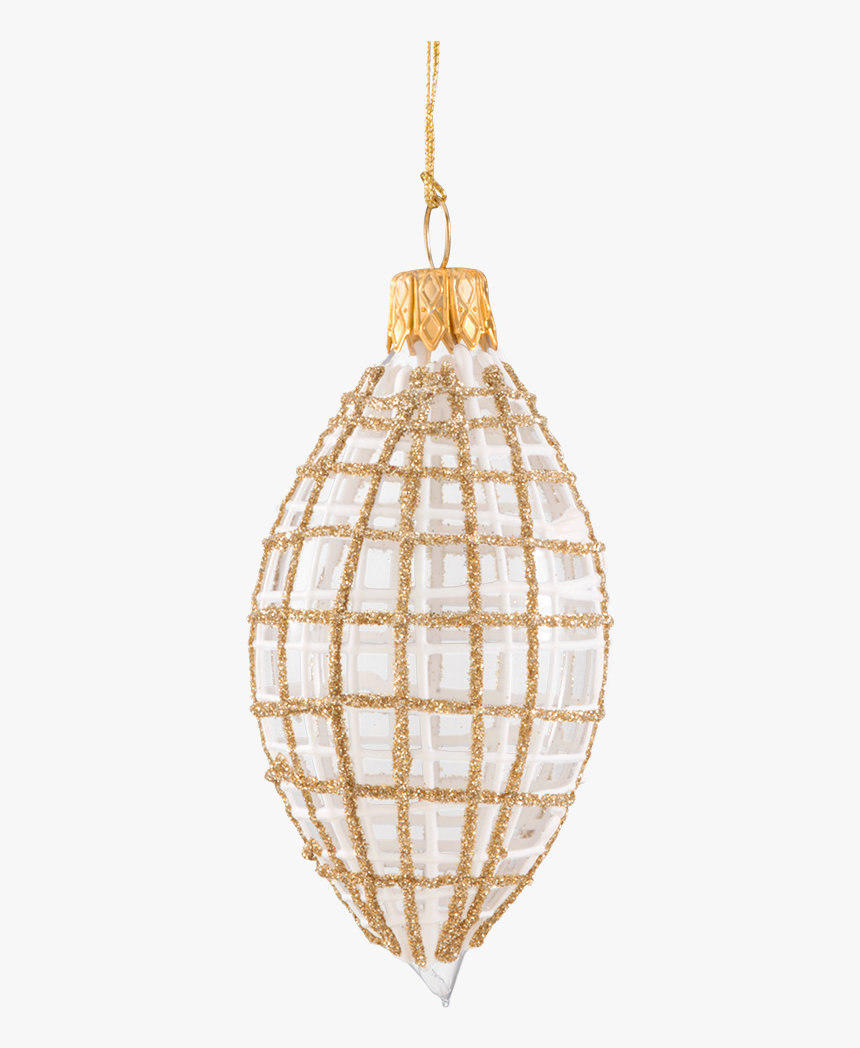 Olive Clear With Glitter Gold/white - Christmas Ornament, HD Png Download