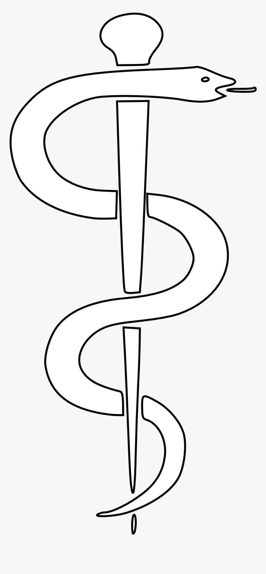 In Greek Mythology, The Rod Of Asclepius - Rod Of Asclepius White, HD Png Download