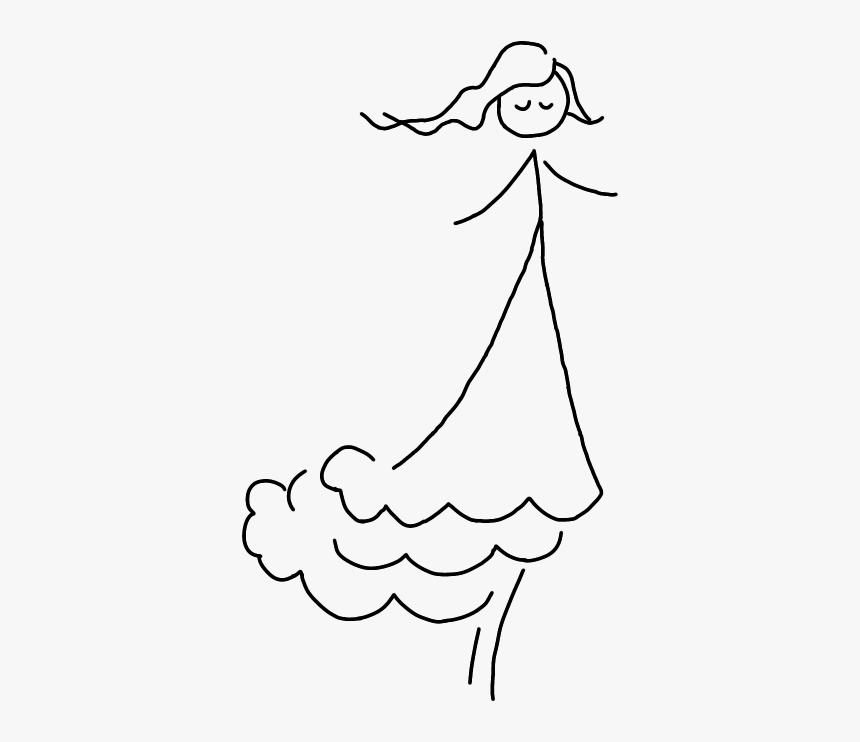 #sticker #png #tumblr #asthetic #dress #stickfigure - Line Art, Transparent Png