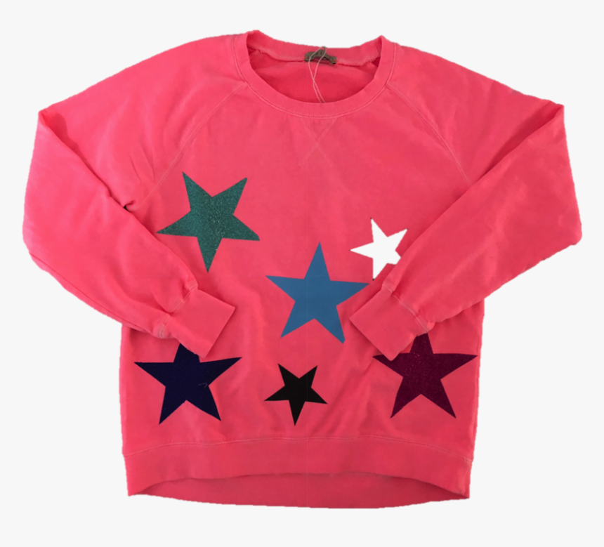 Izzi Sweat Pink With Glitter Stars , Png Download - Rixo Star Print Blouse, Transparent Png