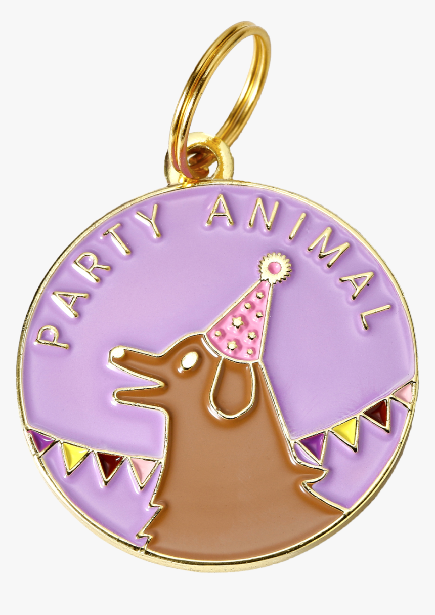 Pet Id Tag Made Of Gold Plated Brass And Purple Enamel - Pet Tag, HD Png Download