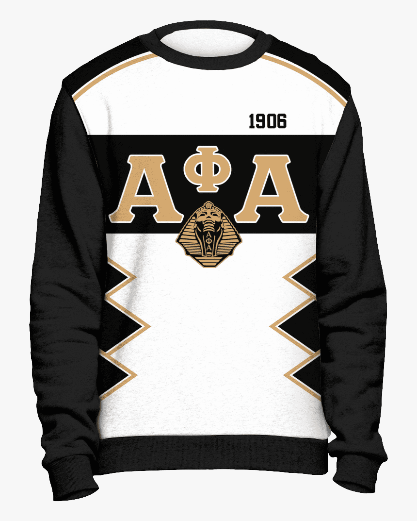 Alpha Phi Alpha Initials And Year Black Sweatshirt - Omega Psi Phi Ugly Christmas Sweater, HD Png Download