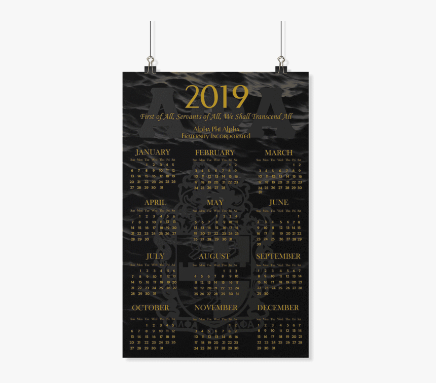 Alpha Phi Alpha 2019 Calendar - Banner, HD Png Download