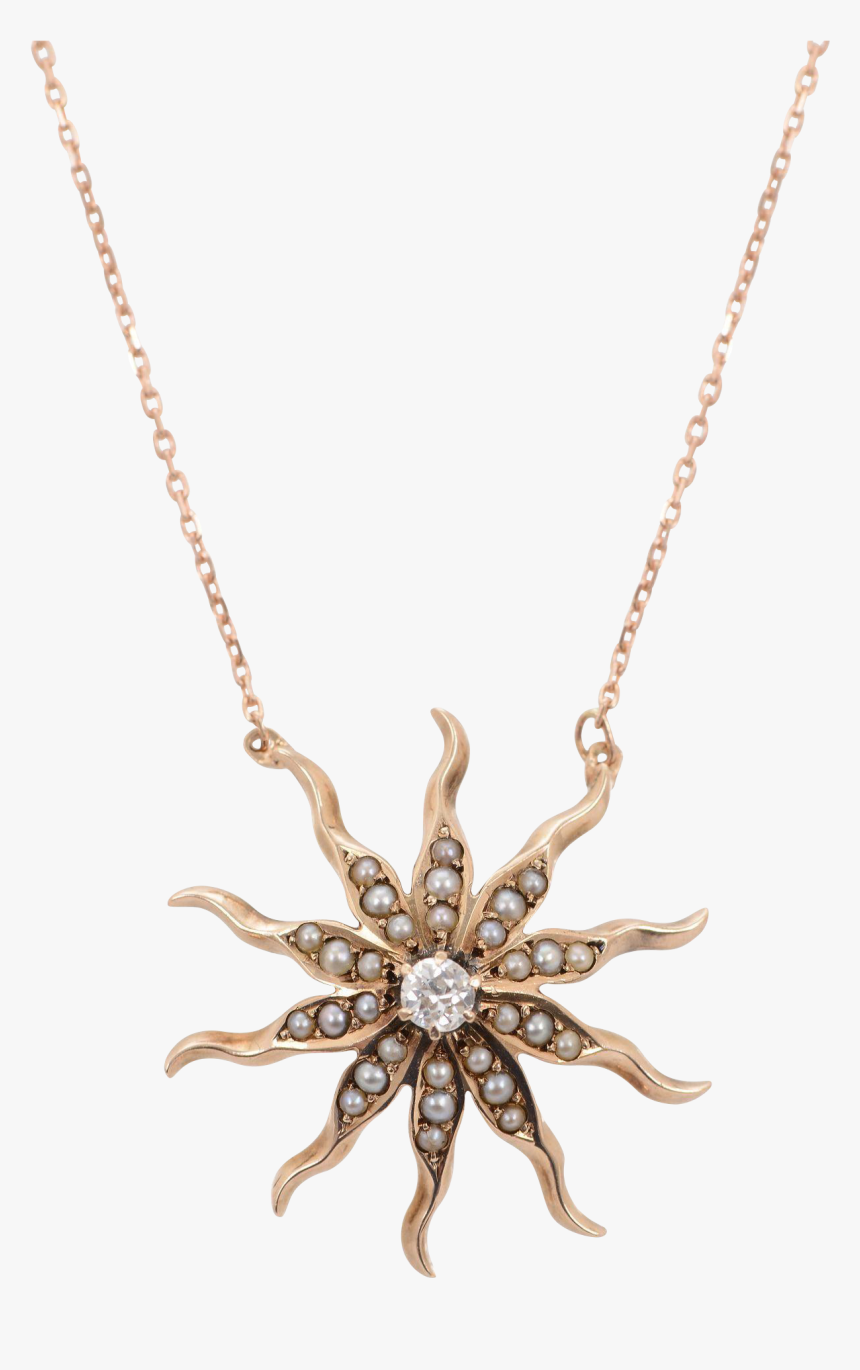 Rose Gold Starburst Necklace - Locket, HD Png Download