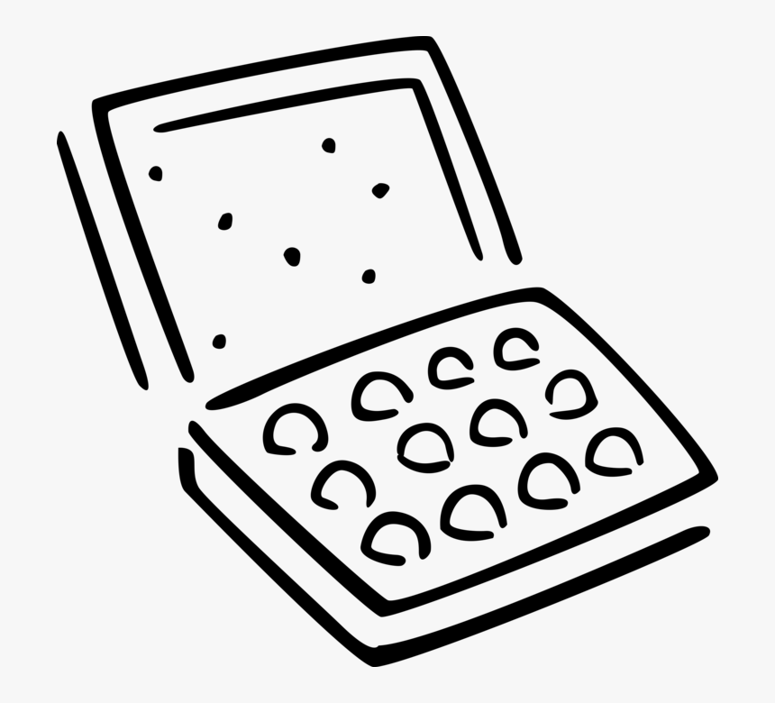 Vector Illustration Of Box Of Candy Confection Chocolates - Line Art, HD Png Download