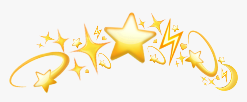 #emoji #emojicrown #stars #lightning #moon #crown #freetoedit - Moon Emoji Crown Png, Transparent Png