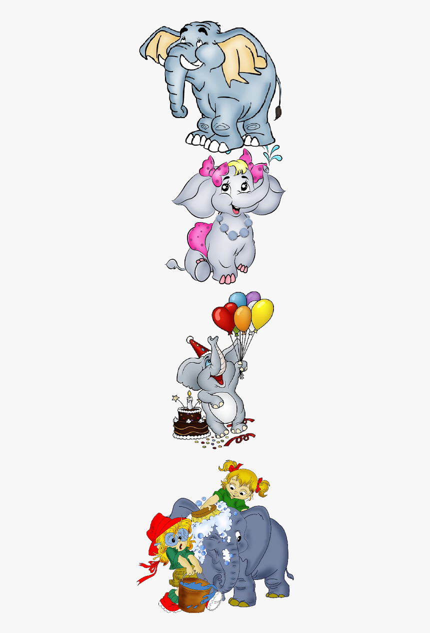 Funny Baby Elephant Cartoon, HD Png Download