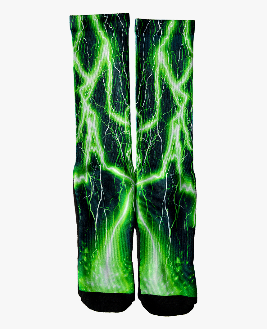Green Lightning Socks - Illustration, HD Png Download