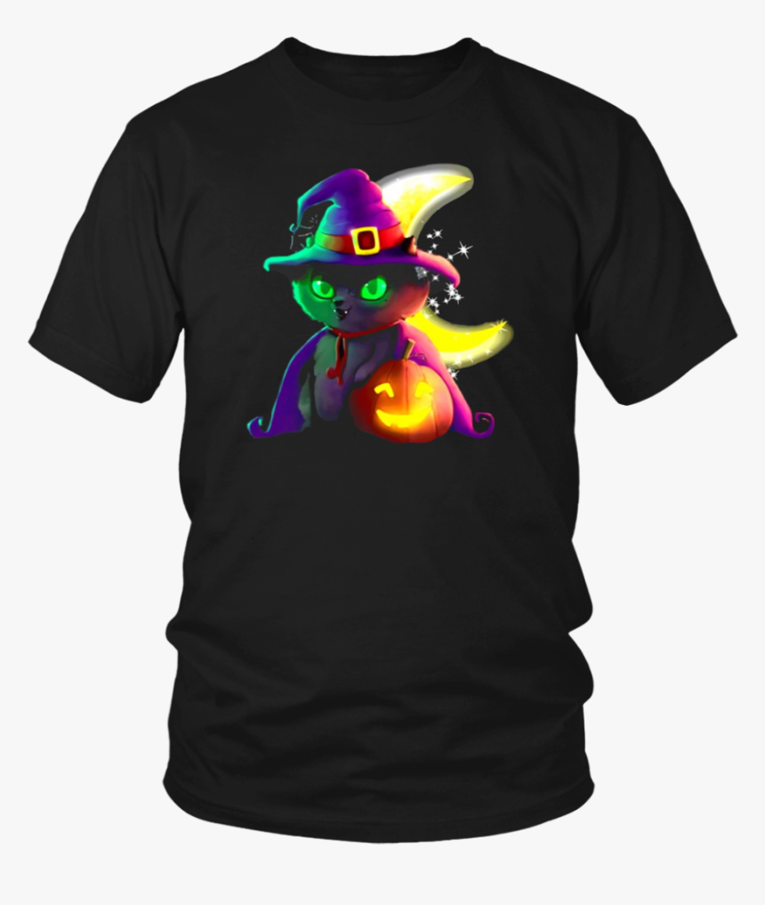 Black Cat Costume Witch Hat Moon Halloween T-shirt - Bob Ross Golden Girls Shirt, HD Png Download