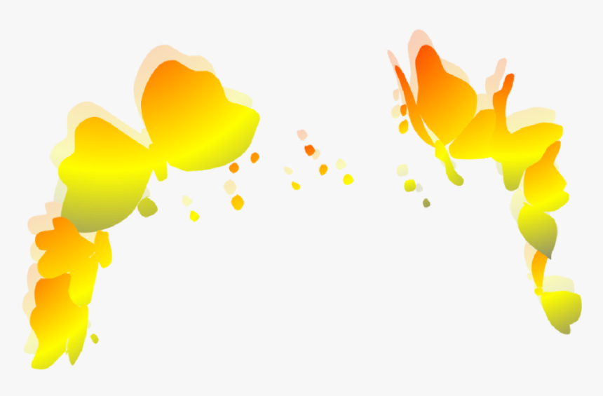 #yellow #border #flowers #flower #pink #white #bts - Snapchat Yellow Butterfly Filter, HD Png Download