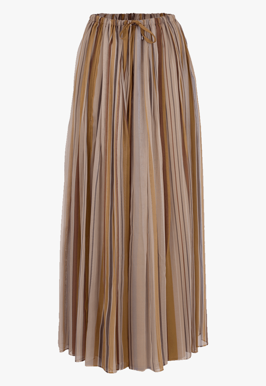 Stripe Chiffon Drawstring Maxi Skirt - A-line, HD Png Download