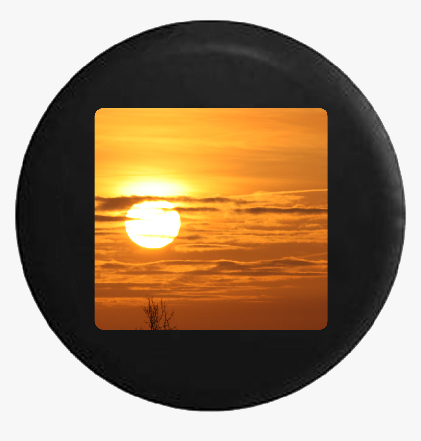 Sunrise Sunset Golden Sky And Clouds Jeep Camper Spare - Circle, HD Png Download