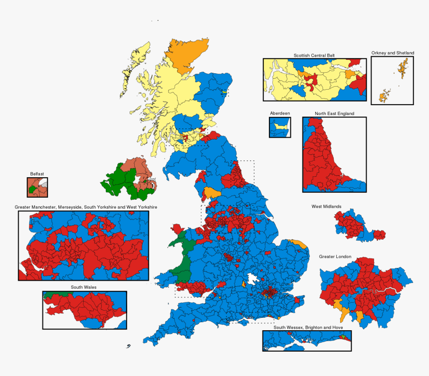 Uk Electoral Map 2017, HD Png Download