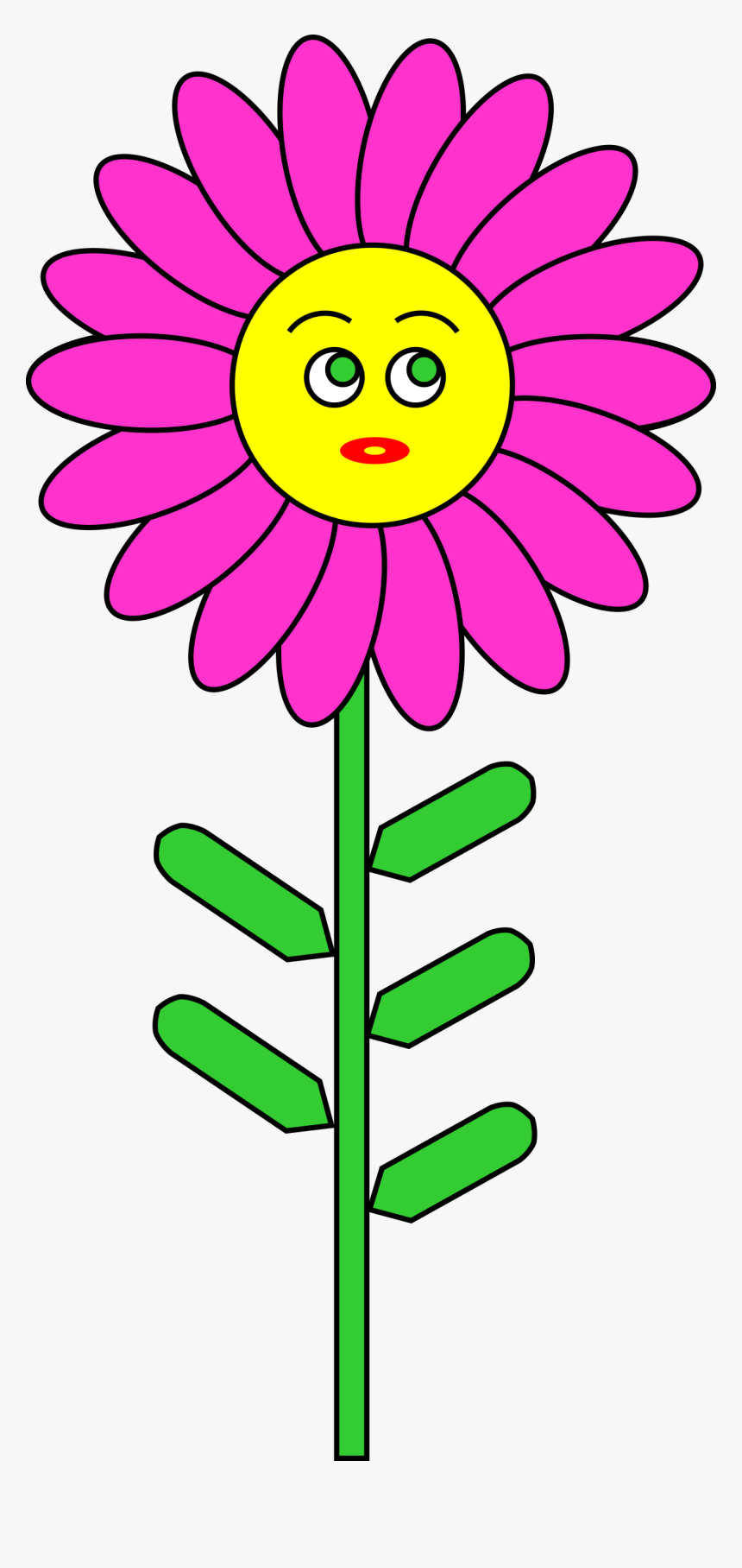 Purple With Big Image Png - Flower With Face Vector Png, Transparent Png