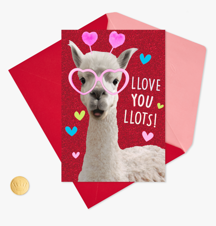 Love You Lots Llamas Valentine S Day - Llama, HD Png Download