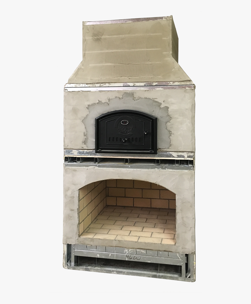 Outdoor Fireplace With Brick Oven And Chimney From - Wood-burning Stove, HD Png Download
