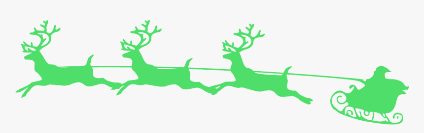 Santa Sleigh And Reindeer Clipart, HD Png Download