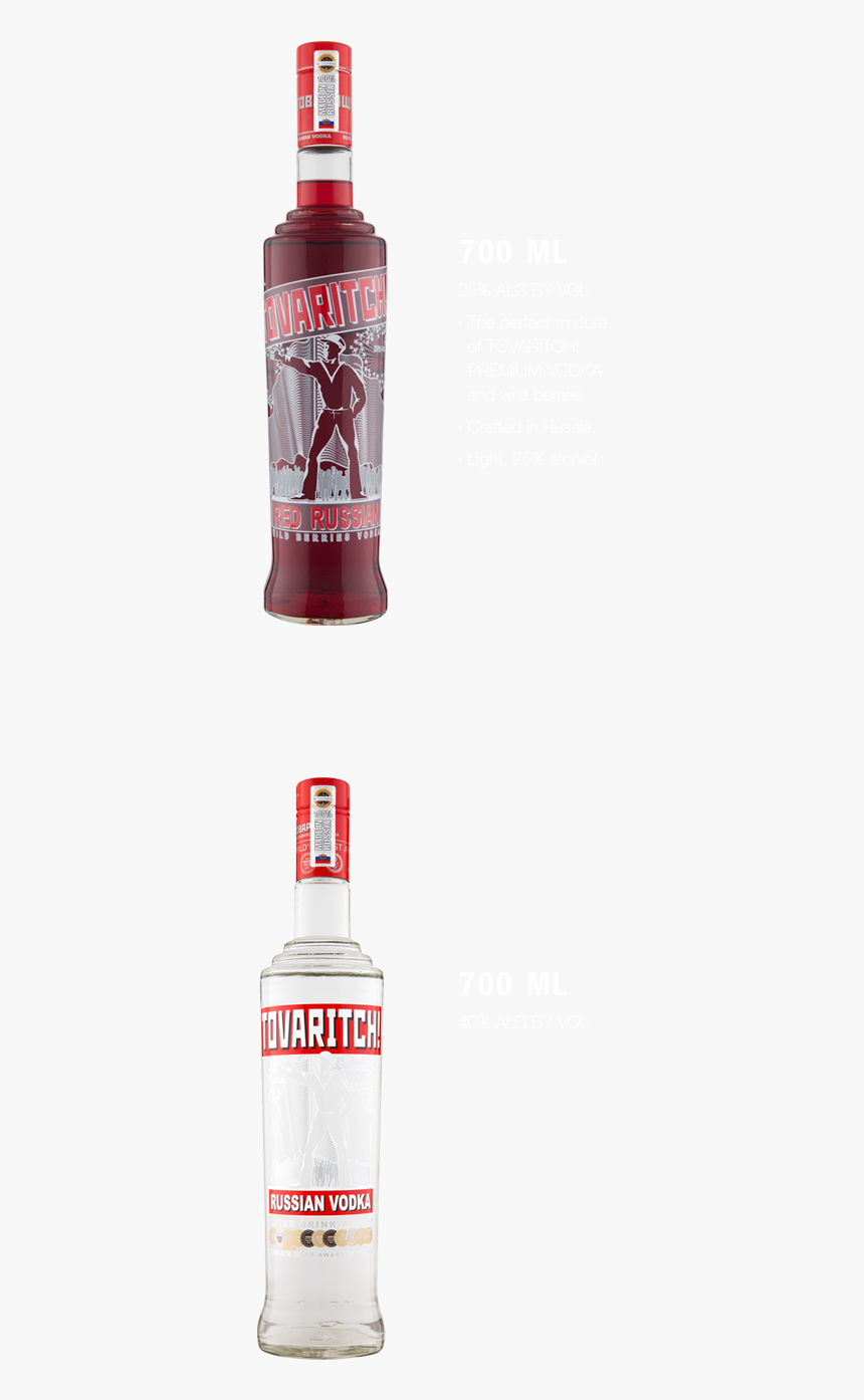 Tovaritch Vodka Comes In Different-sized Bottles Thoughtfully - Vodka, HD Png Download