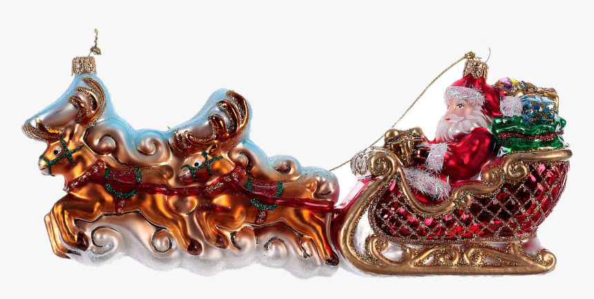 Reindeer Sleigh Png Pic - Addobbi Holyart In Vetro Soffiato, Transparent Png