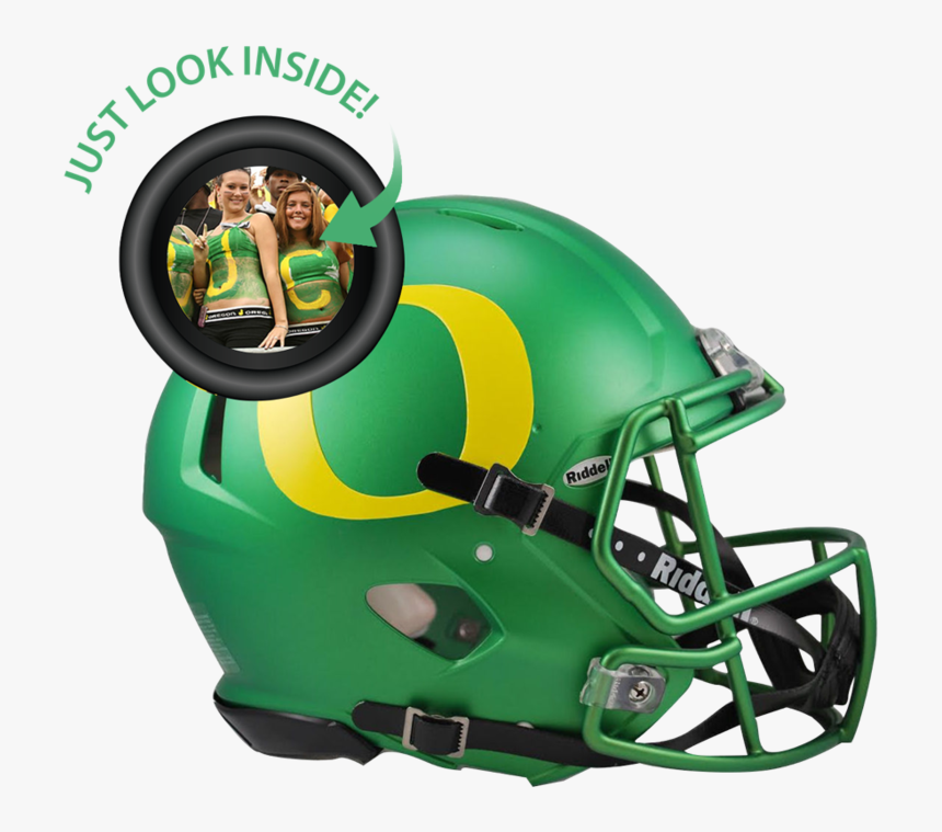 Slider Image - Oregon Ducks Green Helmet, HD Png Download