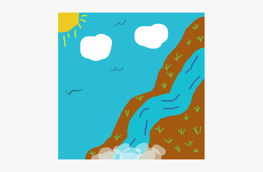 A Hill With A Waterfall The Online Comic Drawing Game - Illustration, HD Png Download