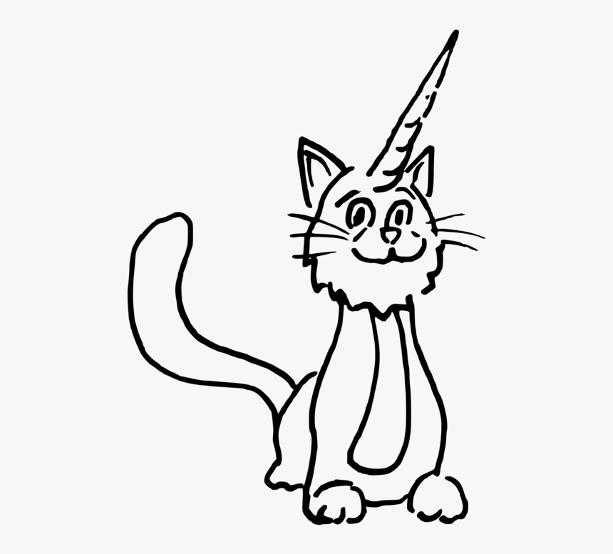 Art,monochrome Photography,carnivoran - Unicat Outline, HD Png Download