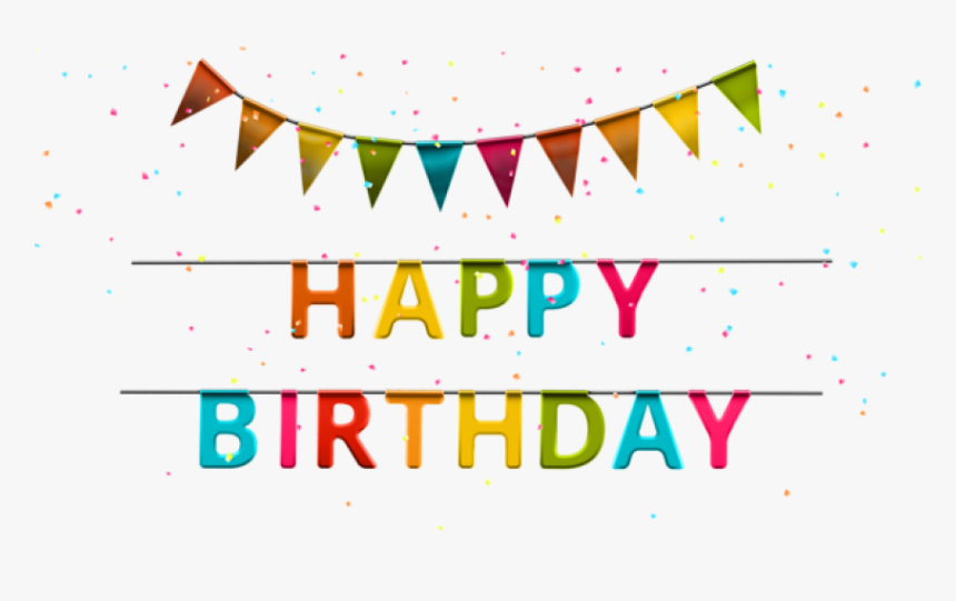 Free Png Download Happy Birthday With Streamer Png - Graphic Design, Transparent Png