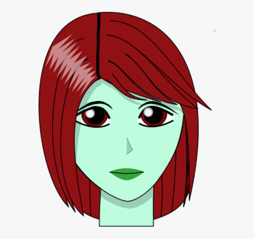 Girl With Blue Hair Cartoon, HD Png Download