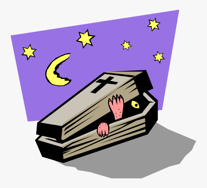 Vector Illustration Of Scary Ghost Phantom, Apparition, - Ataud, HD Png Download