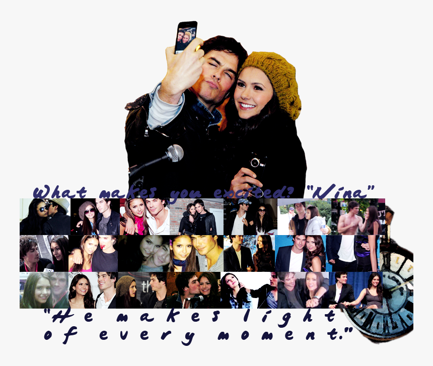 The Vampire Diaries - Ian Somerhalder And Nina Dobrev, HD Png Download