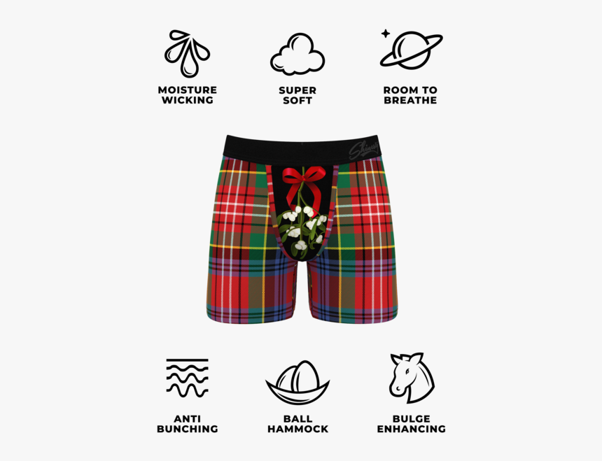 Plaid Mistletoe Boxers For Men 
 Itemprop Image , Tintcolor - American Eagle Boxers Guide, HD Png Download