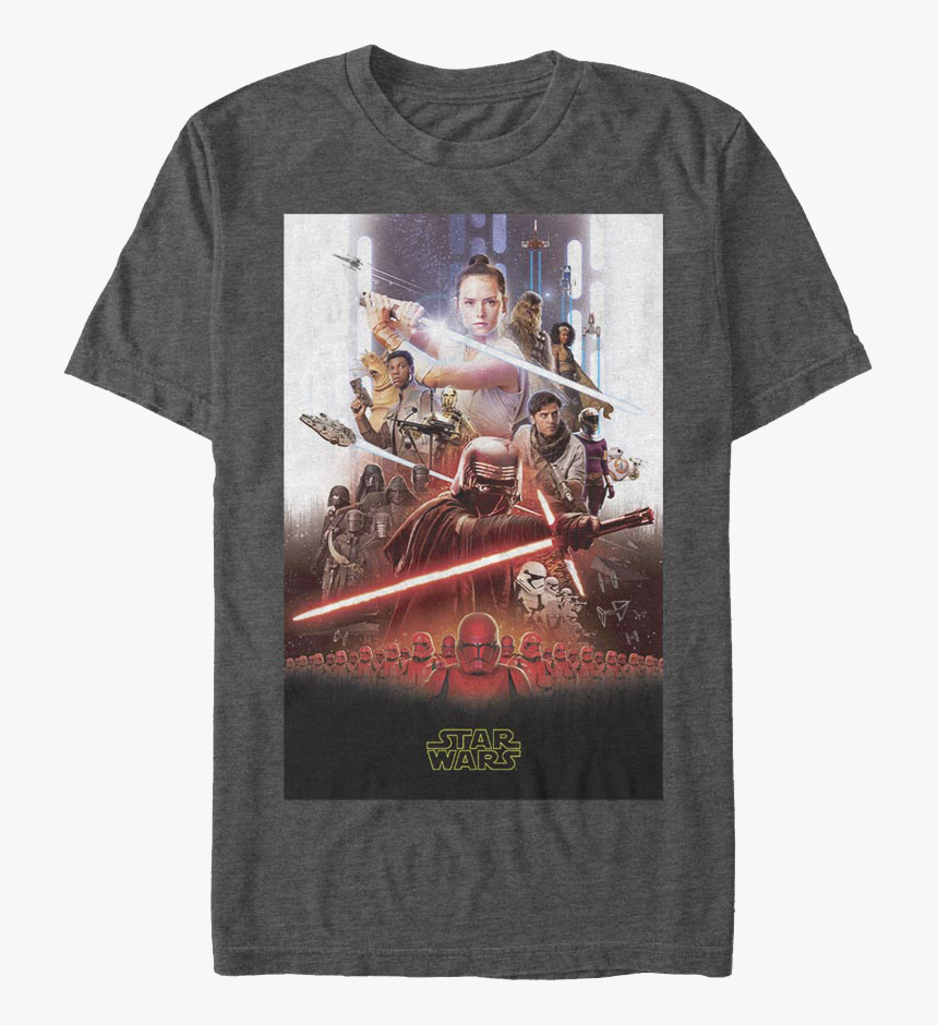 The Rise Of Skywalker Movie Poster Star Wars T-shirt - Star Wars Episode 9 Poster, HD Png Download