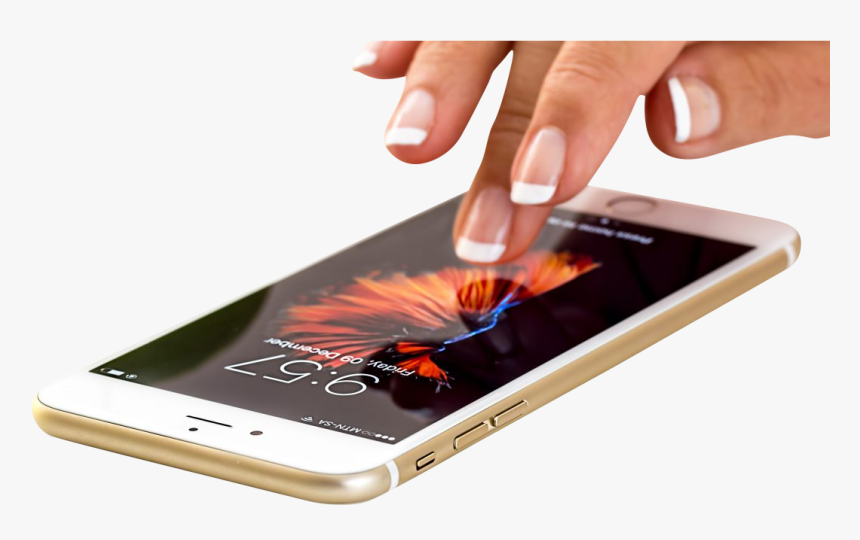Hand Using Iphone - Mobile Phone, HD Png Download