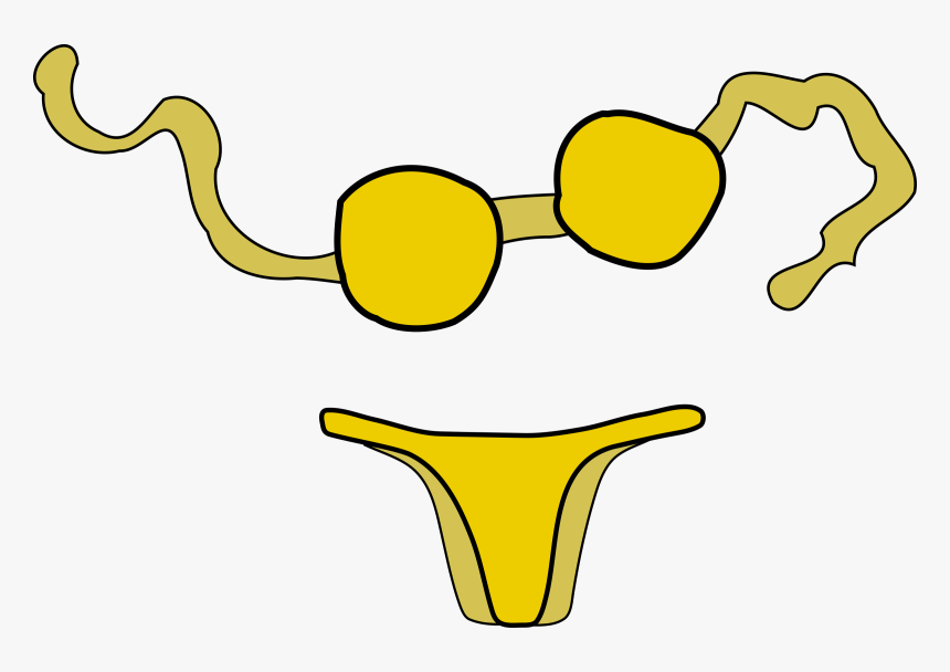 Yellow Bikini - Yellow Bikini Clip Art, HD Png Download
