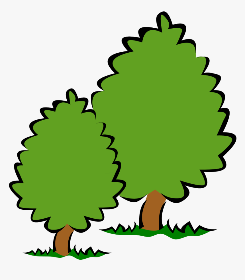 Bush Tree Clipart Png Black And White Bush Tree - Trees Clipart Transparent Background, Png Download