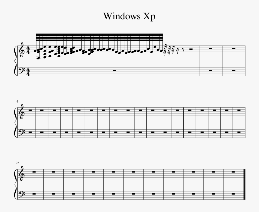 Windows Xp Sheet Music 1 Of 1 Pages - Twinkle Twinkle Little Star Sheet, HD Png Download