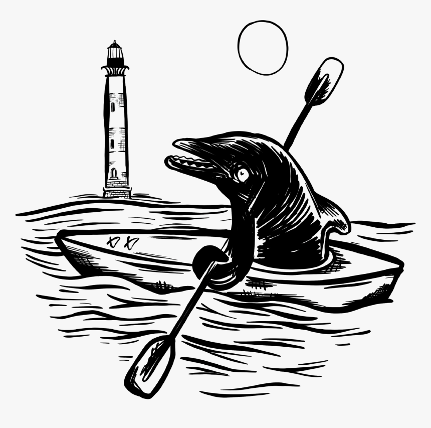 Dolphin Kayaking - Illustration, HD Png Download
