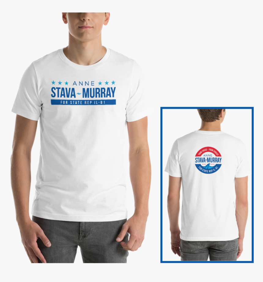 White Shirt Front And Back Transparent Bkgrd Blue Rectangle, HD Png Download