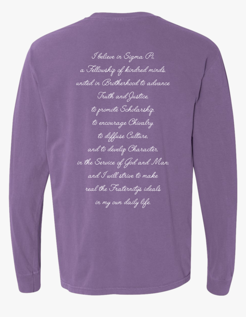 Sigma Pi Fall 2017 Back - Long-sleeved T-shirt, HD Png Download