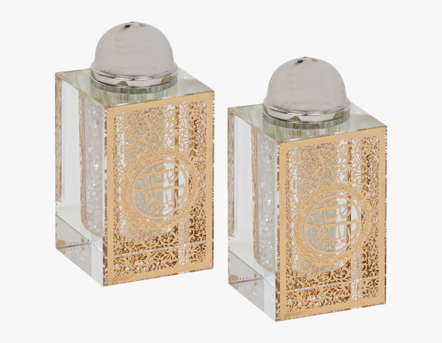 Crystal Salt And Pepper Shaker Set With Gold Plaque - Box, HD Png Download