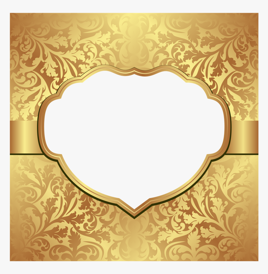 #gold #award #plaque #poster #divider #header #border - Oval Frame No Background, HD Png Download