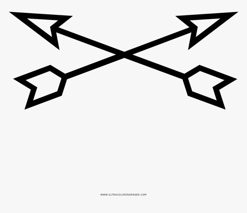 Crossed Arrows Coloring Page - Bed Sheet, HD Png Download