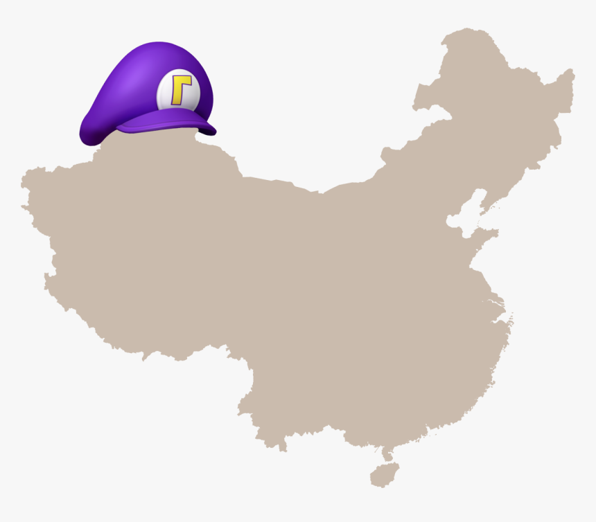 Waluigi’s Hat On China - Communist Party Of China Map, HD Png Download