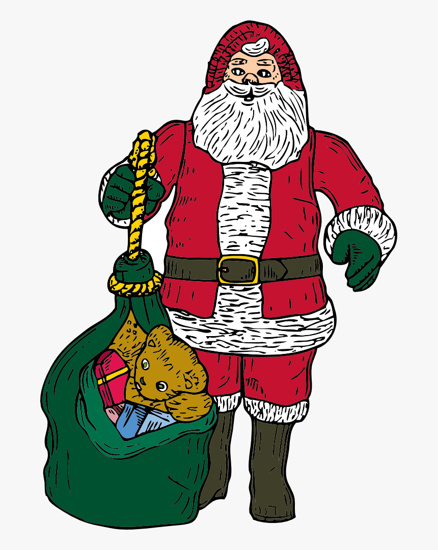 Santa And Bag - Parts Of Santa Clais, HD Png Download